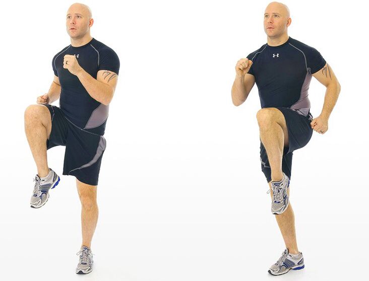 يزيد من الفاعلية بشكل فعال عن طريق الجري في مكانه مع رفع الركبتين