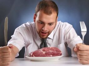 اللحوم في النظام الغذائي للرجل لزيادة الفاعلية